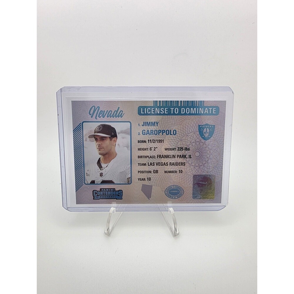 2023 Panini Contenders License To Dominate Jimmy Garoppolo Case Hit Raiders NM